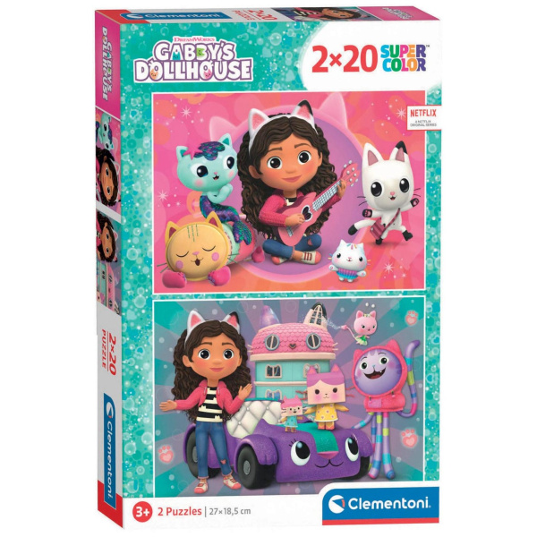 CLEMENTONI Puzzle Gábinin kouzelný domek 2x20 dílků