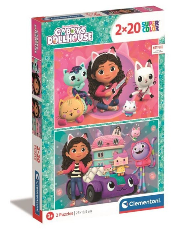 CLEMENTONI Puzzle Gábinin kouzelný domek 2x20 dílků