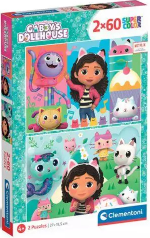Puzzle 2x60 dílků Kočičí dům Gabi