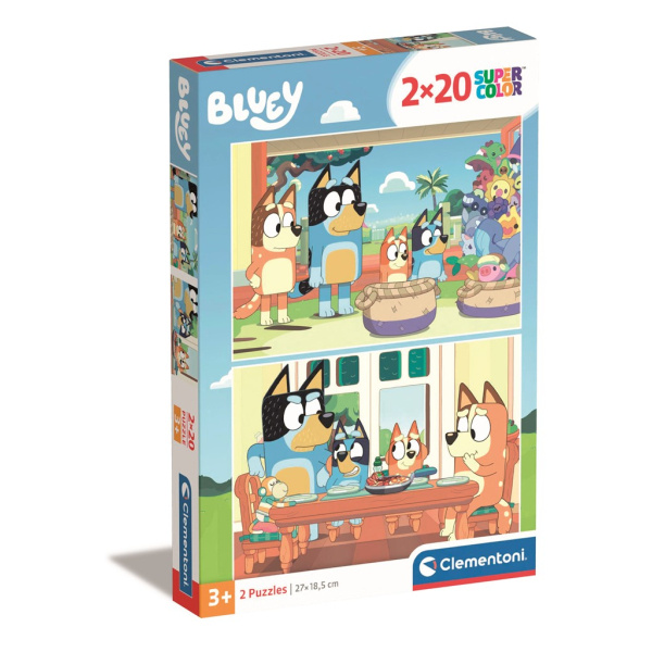CLEMENTONI Puzzle Bluey 2x20 dílků