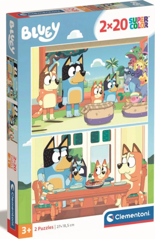 CLEMENTONI Puzzle Bluey 2x20 dílků