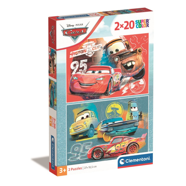 CLEMENTONI Puzzle Auta 2x20 dílků