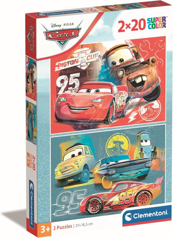 CLEMENTONI Puzzle Auta 2x20 dílků
