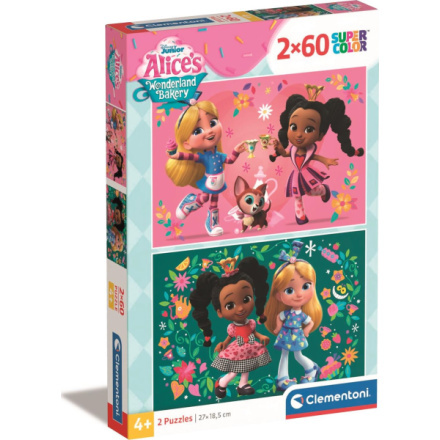 CLEMENTONI Puzzle Alenčina pekárna v říši divů 2x60 dílků