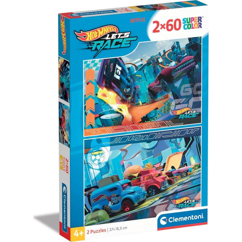 CLEMENTONI Puzzle Hot Wheels 2x60 dílků