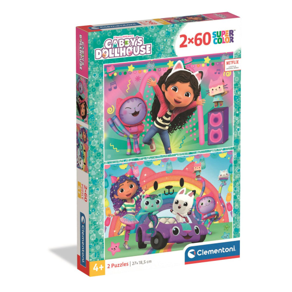 Puzzle Gábinin kouzelný domek: Raduj se s námi 2x60 dílků