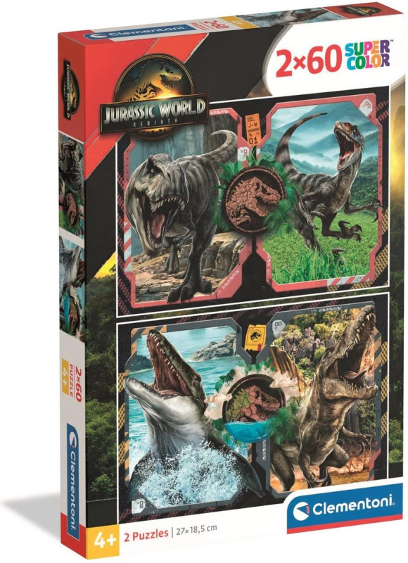 Puzzle Jurský svět 2×60 dílků CLEMENTONI