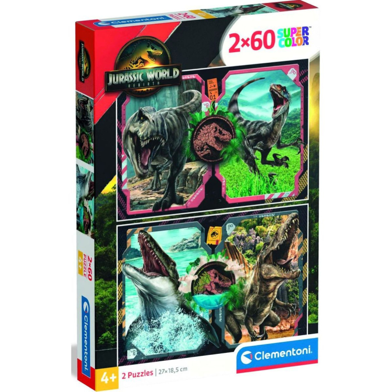 Puzzle Jurský svět 2×60 dílků CLEMENTONI