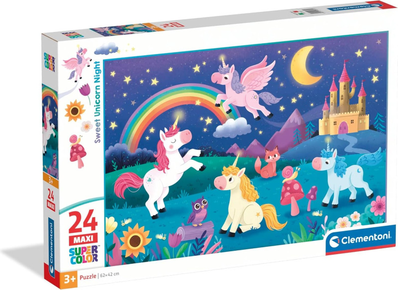 Puzzle pro děti Clementoni 24 MAXI dílků Noc jednorožců