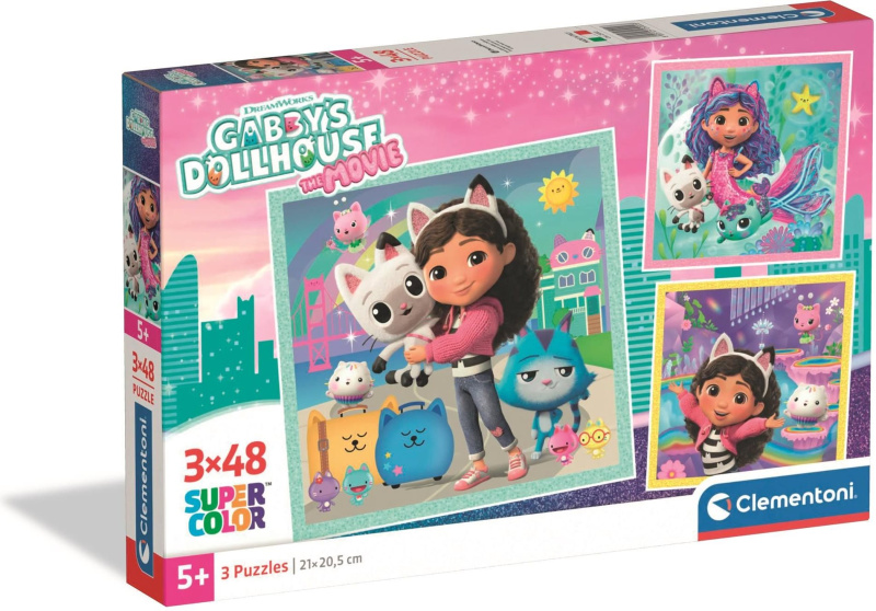 Puzzle Gábinin kouzelný domek 3×48 dílků CLEMENTONI