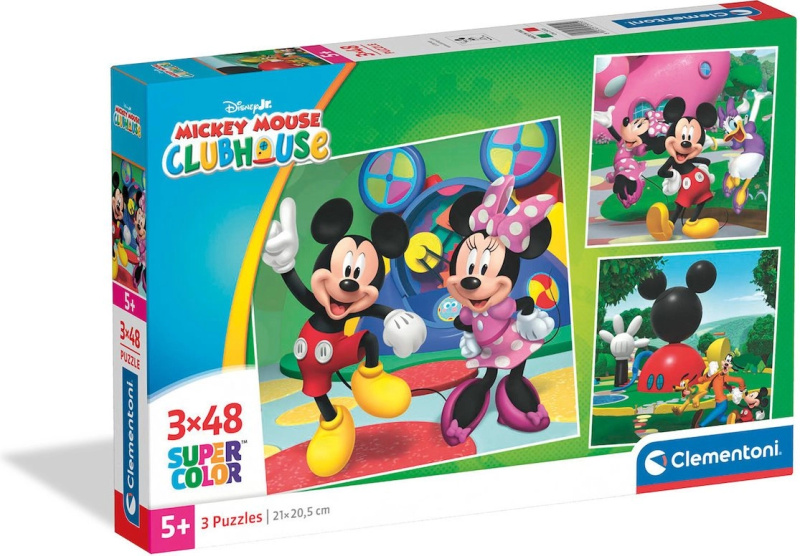 Puzzle CLEMENTONI Mickeyho klubík 3×48 dílků