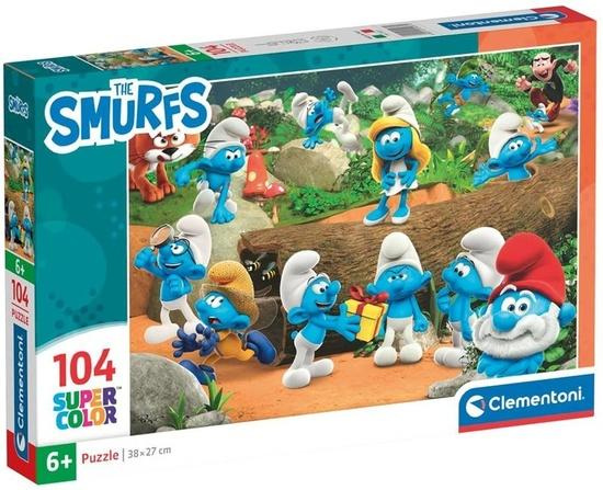 Puzzle CLEMENTONI Šmoulové: Veselá parta 104 dílků