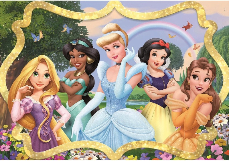 Clementoni puzzle Disney princezny: V zahradě 104 dílků