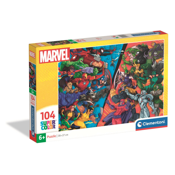 Clementoni Puzzle Marvel: Hrdinové vs. Padouši 104 dílků