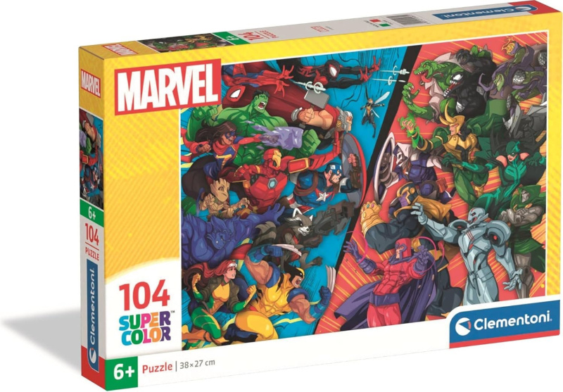 Clementoni Puzzle Marvel: Hrdinové vs. Padouši 104 dílků