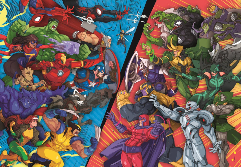 Clementoni Puzzle Marvel: Hrdinové vs. Padouši 104 dílků