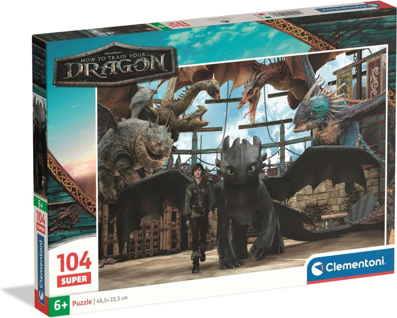Puzzle pro děti Clementoni 104 dílků SUPER Jak vycvičit draka