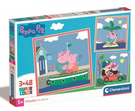 CLEMENTONI Puzzle Prasátko Pepina 3x48 dílků
