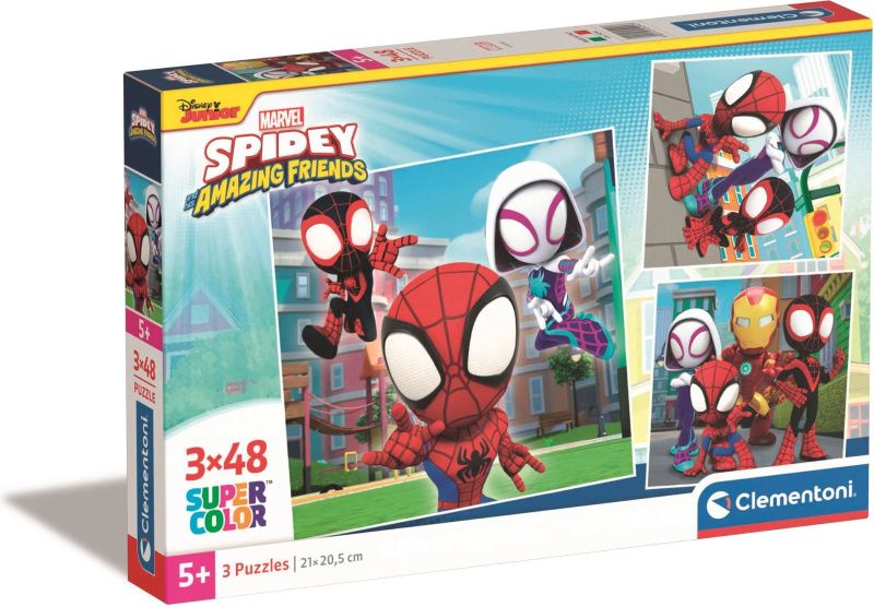 CLEMENTONI Puzzle Spidey a jeho úžasní přátelé 3x48 dílků