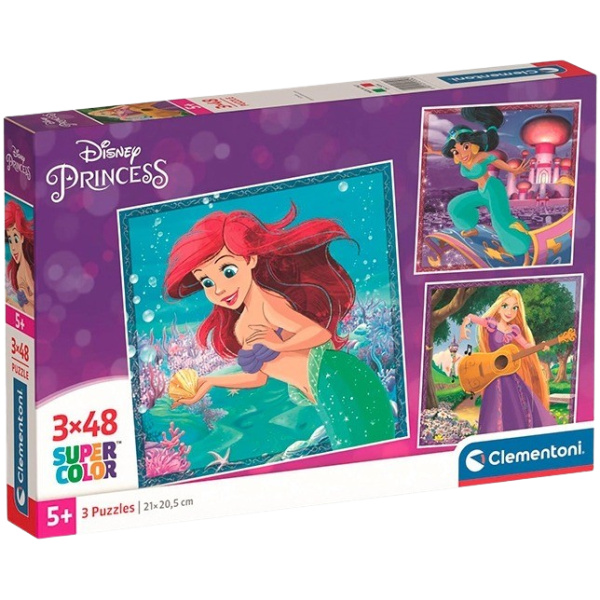 CLEMENTONI Puzzle Disney princezny 3x48 dílků