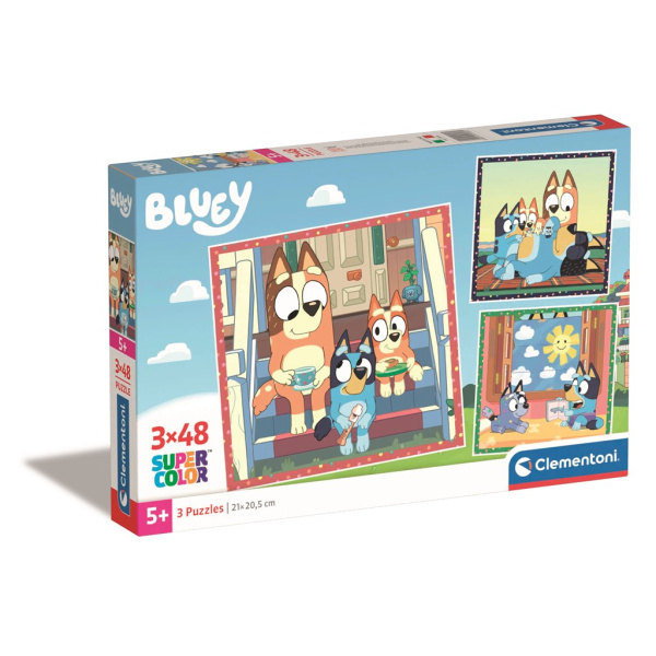 CLEMENTONI Puzzle Bluey 3x48 dílků