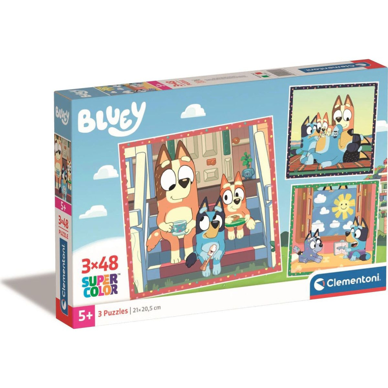 CLEMENTONI Puzzle Bluey 3x48 dílků
