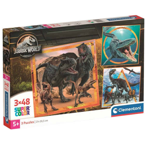 CLEMENTONI Puzzle Jurský svět 3x48 dílků