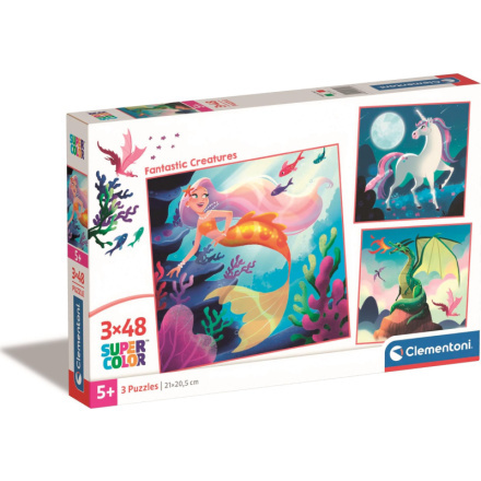 CLEMENTONI Puzzle Fantastické bytosti 3x48 dílků