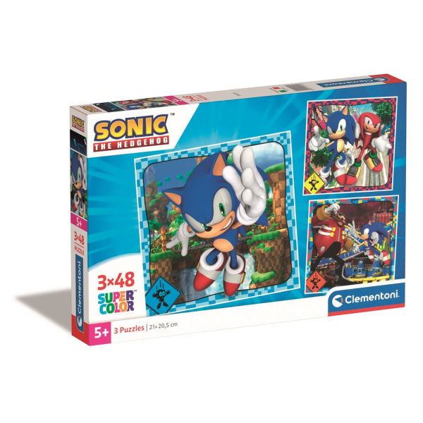 Prime Clementoni Sonic 3x48 dílků