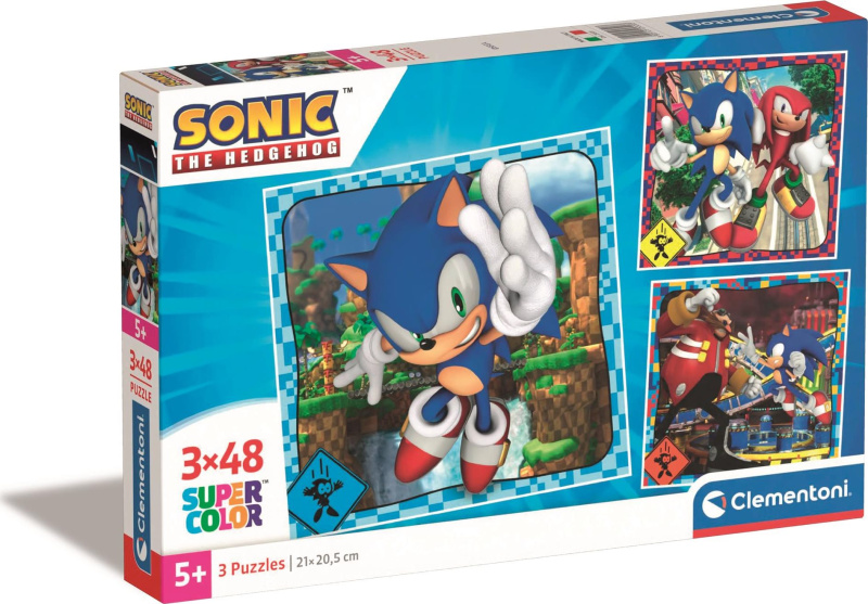 Prime Clementoni Sonic 3x48 dílků