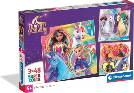 Puzzle Jednorožčí akademie 3×48 dílků