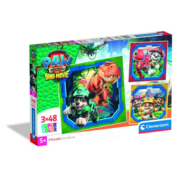 Clementoni puzzle Paw Patrol dino movie 3×48 dílků (square)