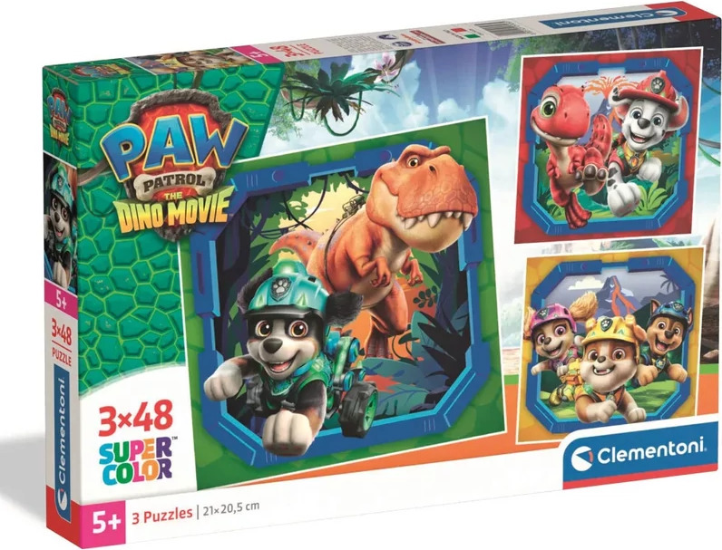 Clementoni puzzle Paw Patrol dino movie 3×48 dílků (square)