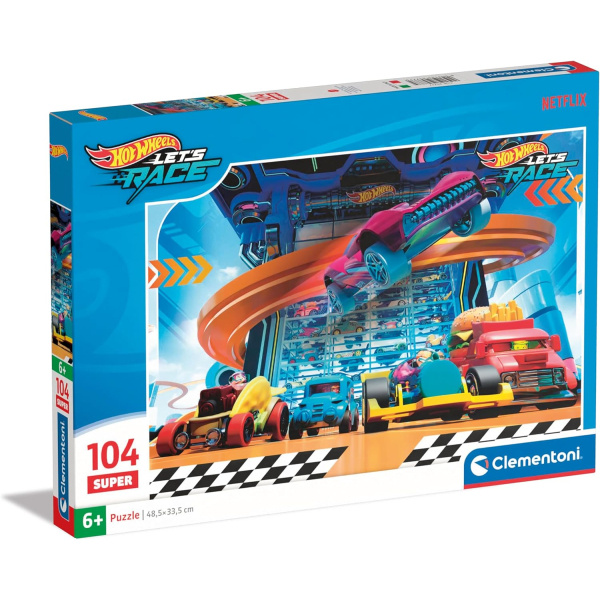 CLEMENTONI Puzzle Hot Wheels 2, 104 dílků