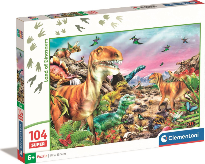 CLEMENTONI Puzzle Země dinosaurů 104 dílků