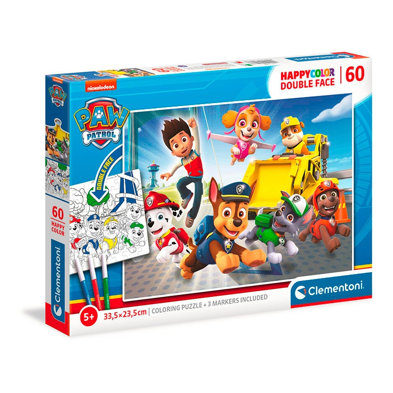 Clementoni oboustranné puzzle PAW PATROL 60 dílků s omalovánkou