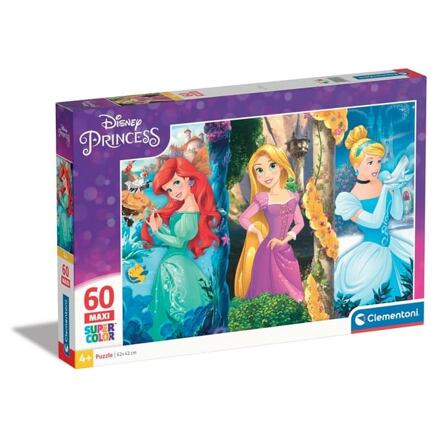 CLEMENTONI Puzzle Disney princezny: Ariel, Locika a Popelka MAXI 60 dílků