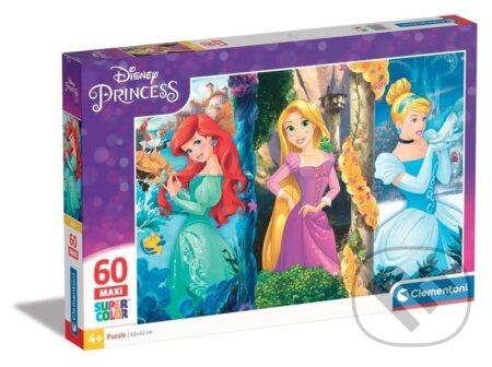 CLEMENTONI Puzzle Disney princezny: Ariel, Locika a Popelka MAXI 60 dílků