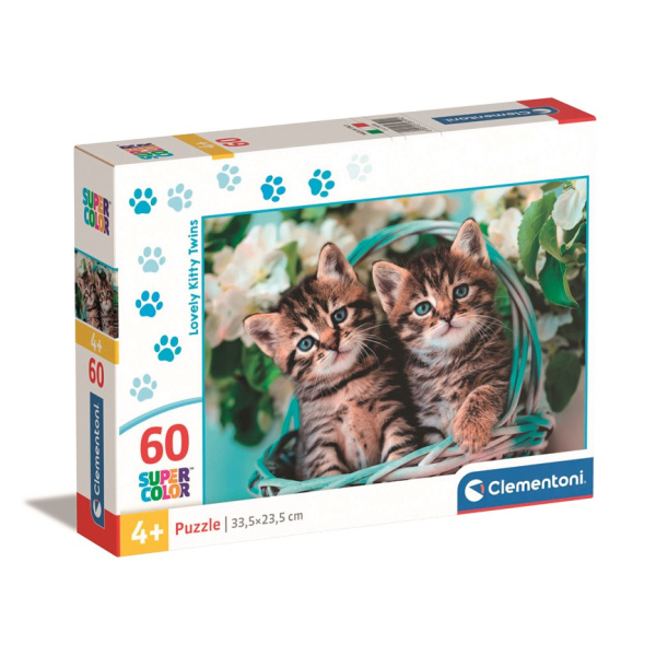 CLEMENTONI Puzzle Koťátka dvojčátka 60 dílků
