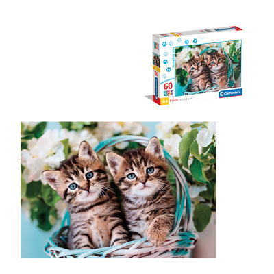 CLEMENTONI Puzzle Koťátka dvojčátka 60 dílků