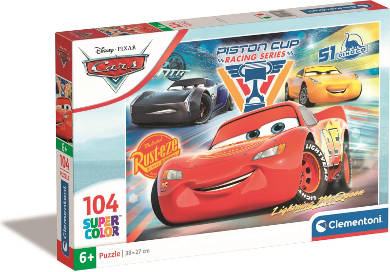 CLEMENTONI Puzzle Auta 3: Piston Cup 104 dílků