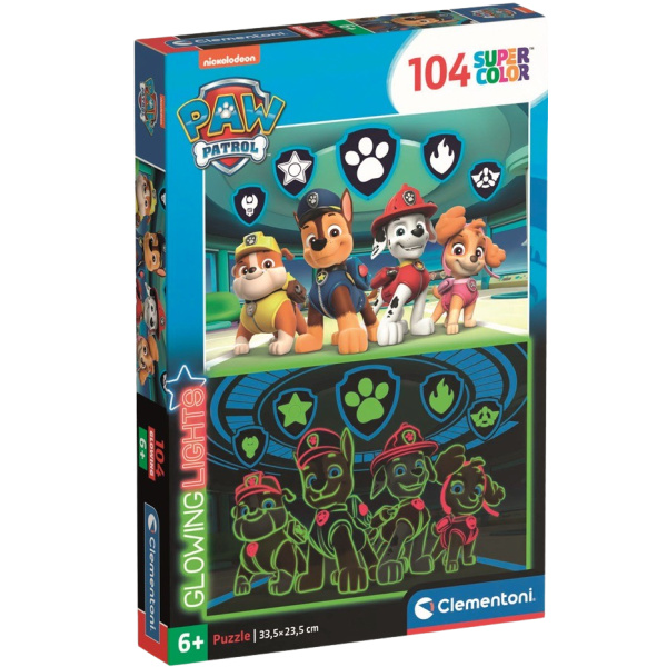 Svíticí puzzle Tlapková patrola (104 dílků) - puzzle z kategorie 60 - 300 dílků