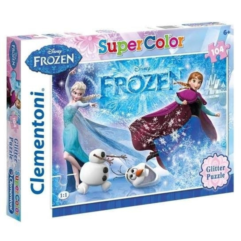 Clementoni 29712 puzzle super color glitter ledové království 104 dílků