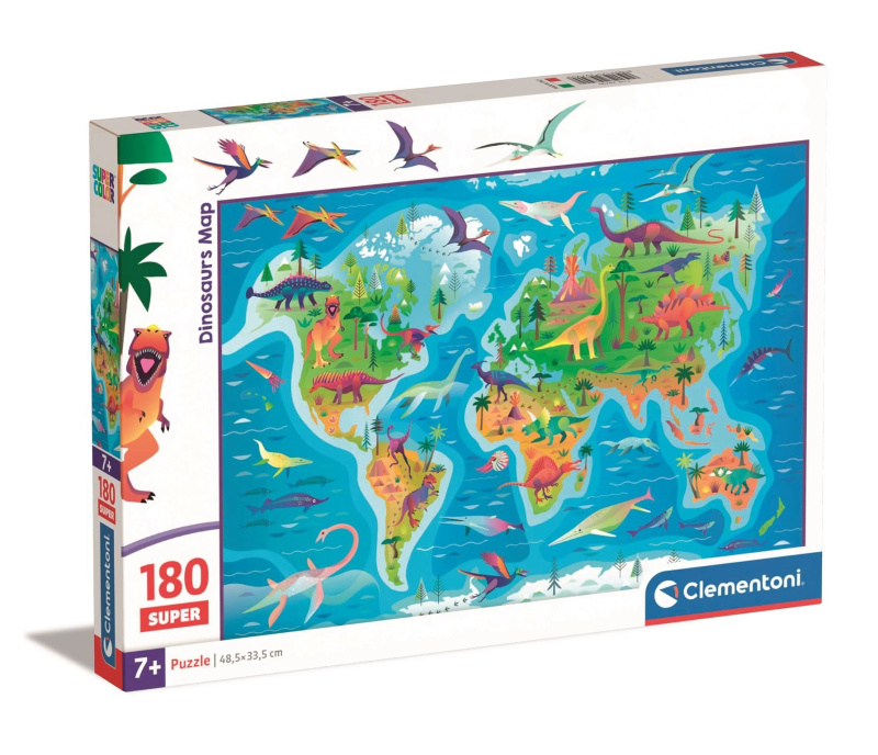 CLEMENTONI Dinosauří mapa 180 dílků