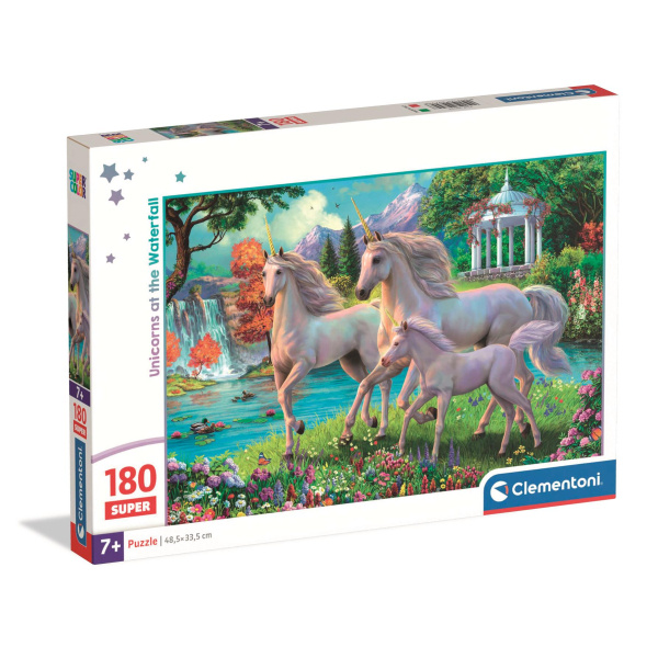 Puzzle Jednorožci u vodopádu 180 dílků