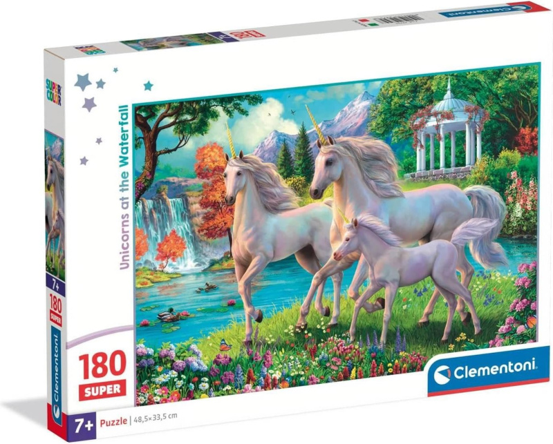 Puzzle Jednorožci u vodopádu 180 dílků
