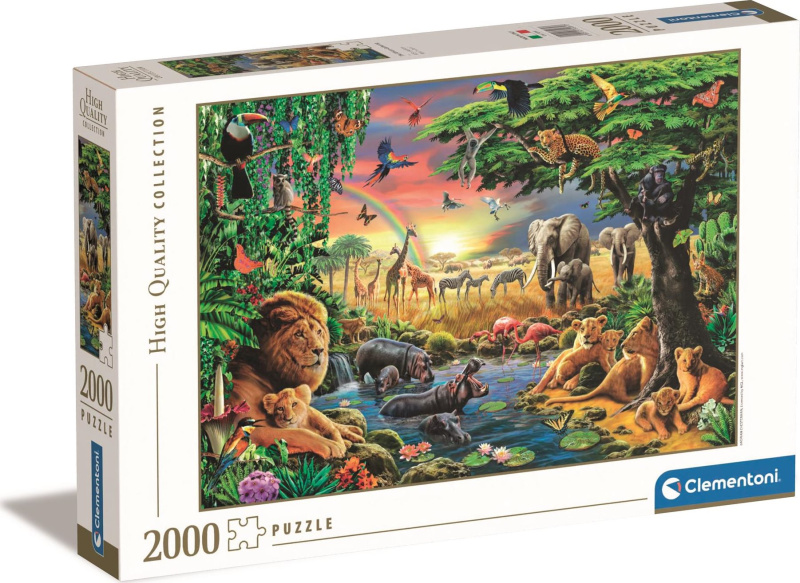 Africké setkání - puzzle z kategorie Zvířata