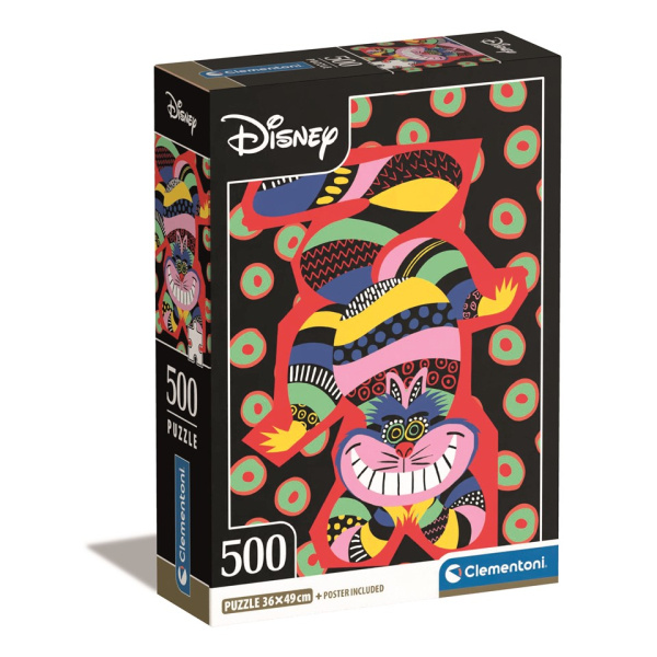 CLEMENTONI Puzzle Alenka v říši divů: Kočka Šklíba 500 dílků
