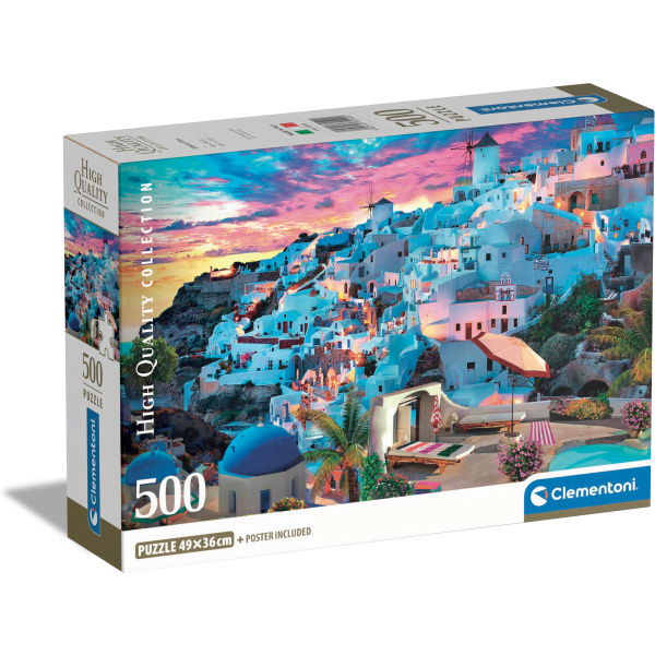 CLEMENTONI Pohled na Santorini 500 dílků