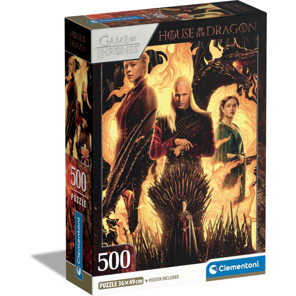 CLEMENTONI Puzzle Hra o trůny: Rod Draka 500 dílků